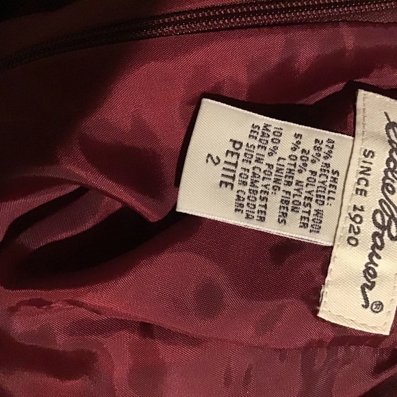 Vintage Eddie Bauer Burgundy Christmas Wool Blend Skirt Size SP - Picture 6 of 6